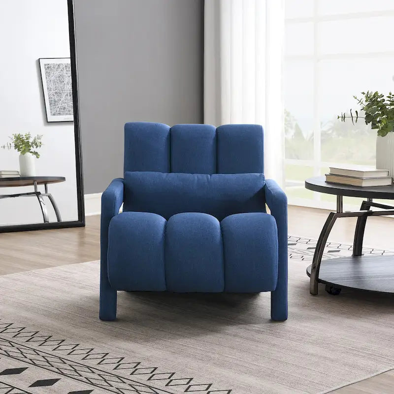 Poltrona moderna accent con cuscino, blu navy, 27,5 pollici