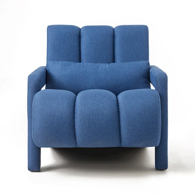 Poltrona moderna accent con cuscino, blu navy, 27,5 pollici