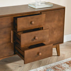 Credenza a buffet moderna di metà secolo da 47,3 pollici con contenitore, mobile contenitore con 2 ante e 3 cassetti, tavolo console d'accento