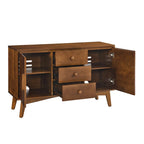 Credenza a buffet moderna di metà secolo da 47,3 pollici con contenitore, mobile contenitore con 2 ante e 3 cassetti, tavolo console d'accento