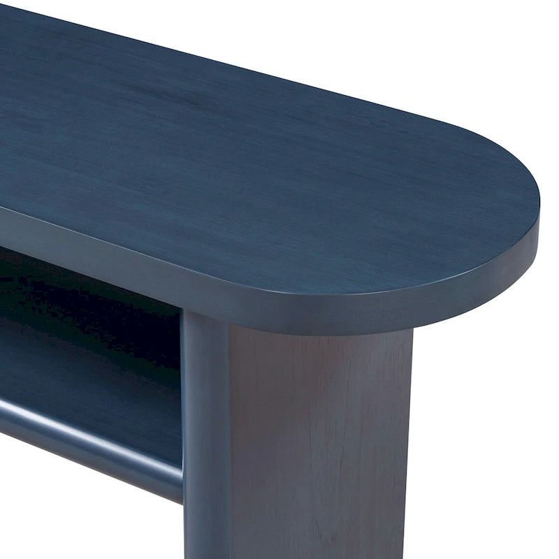 Consolle elegante e minimalista con bordi arrotondati e ripiano robusto per ingresso e soggiorno
