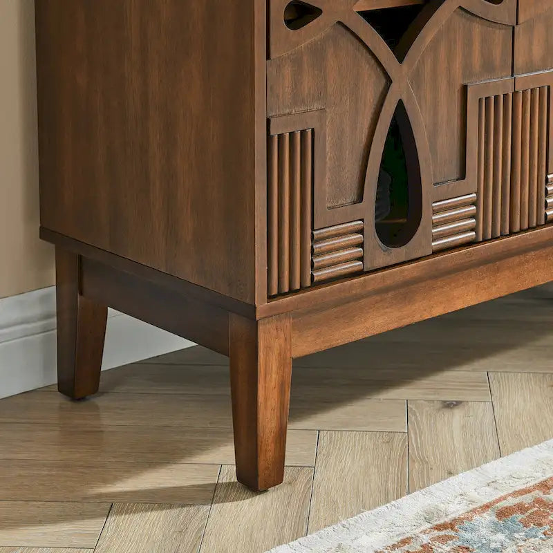 Credenza/Madia moderna da 60,5 pollici con contenitore, mobile TV/consolle multimediale, armadietto con 4 ante e ripiani regolabili