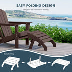 Polytrends Altura Pouf Pieghevole da Esterno Adirondack