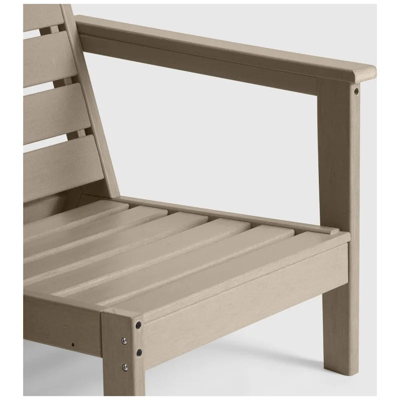 Polytrends Birchwood, Divanetto a Due Posti da Esterno in HDPE per Tutte le Stagioni, Effetto Legno Invecchiato (2 Pezzi)