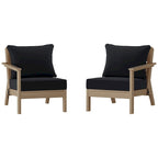 Polytrends Birchwood, Divanetto a Due Posti da Esterno in HDPE per Tutte le Stagioni, Effetto Legno Invecchiato (2 Pezzi)