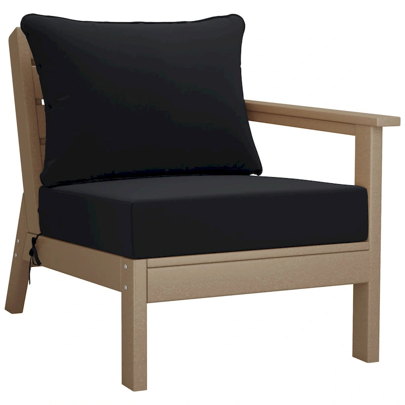 Polytrends Birchwood, Divanetto a Due Posti da Esterno in HDPE per Tutte le Stagioni, Effetto Legno Invecchiato (2 Pezzi)