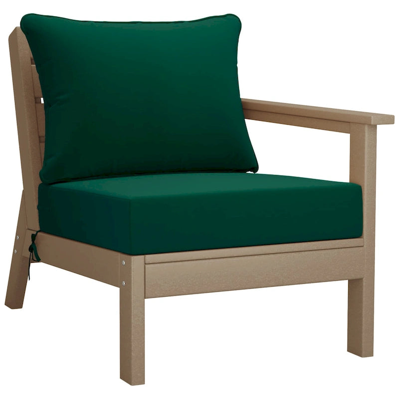 Polytrends Birchwood, Divanetto a Due Posti da Esterno in HDPE per Tutte le Stagioni, Effetto Legno Invecchiato (2 Pezzi)