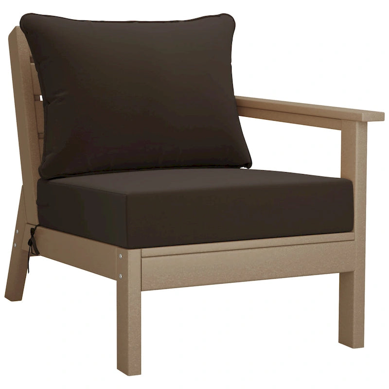 Polytrends Birchwood, Divanetto a Due Posti da Esterno in HDPE per Tutte le Stagioni, Effetto Legno Invecchiato (2 Pezzi)