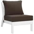 Polytrends Birchwood Sedia da Esterno Senza Braccioli in HDPE Per Tutte le Stagioni, Colore Bianco, Con Cuscini (1 Pezzo)