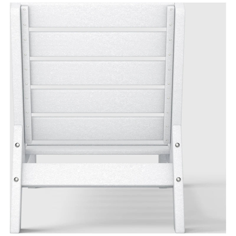 Polytrends Birchwood Sedia da Esterno Senza Braccioli in HDPE Per Tutte le Stagioni, Colore Bianco, Con Cuscini (1 Pezzo)