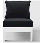 Polytrends Birchwood Sedia da Esterno Senza Braccioli in HDPE Per Tutte le Stagioni, Colore Bianco, Con Cuscini (1 Pezzo)