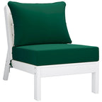 Polytrends Birchwood Sedia da Esterno Senza Braccioli in HDPE Per Tutte le Stagioni, Colore Bianco, Con Cuscini (1 Pezzo)