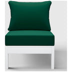 Polytrends Birchwood Sedia da Esterno Senza Braccioli in HDPE Per Tutte le Stagioni, Colore Bianco, Con Cuscini (1 Pezzo)