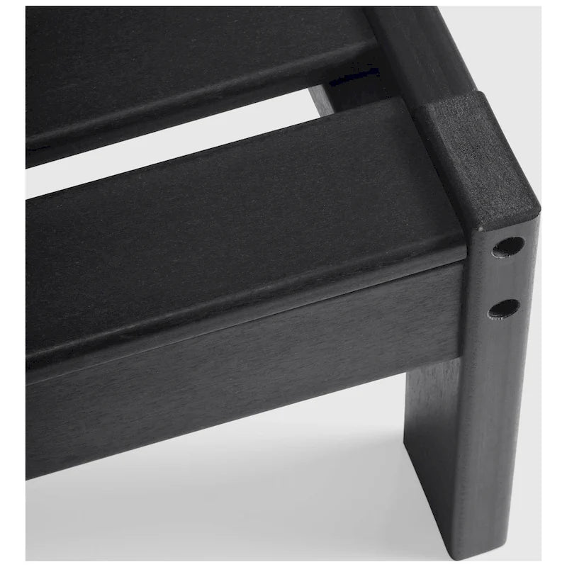 Polytrends Birchwood Sedia da Esterno a Braccio Destro con Cuscini, in HDPE, Resistente alle Intemperie, Nera (1 Pezzo)