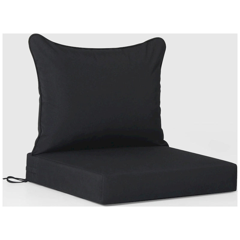 Polytrends Birchwood Sedia da Esterno a Braccio Destro con Cuscini, in HDPE, Resistente alle Intemperie, Nera (1 Pezzo)