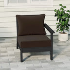 Polytrends Birchwood Sedia da Esterno a Braccio Destro con Cuscini, in HDPE, Resistente alle Intemperie, Nera (1 Pezzo)
