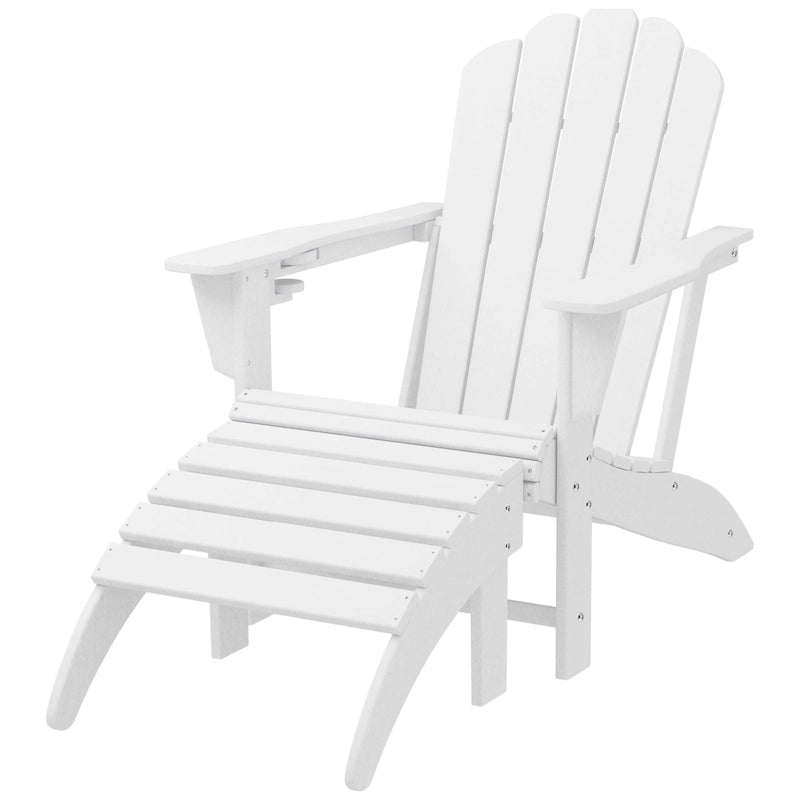Chaise Adirondack d'extérieur en polyéthylène Polytrends Aderson avec repose-pieds