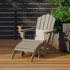 Poltrona Adirondack da esterno in polietilene con pouf Polytrends Aderson