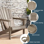 Poltrona Adirondack da esterno in polietilene con pouf Polytrends Aderson