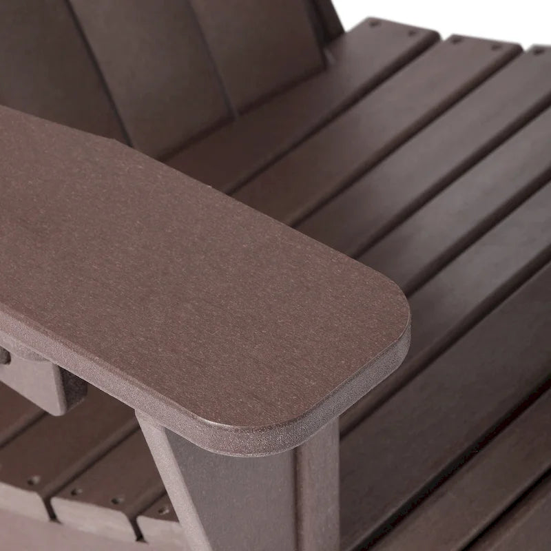 Poltrona Adirondack da esterno in polietilene con pouf Polytrends Aderson