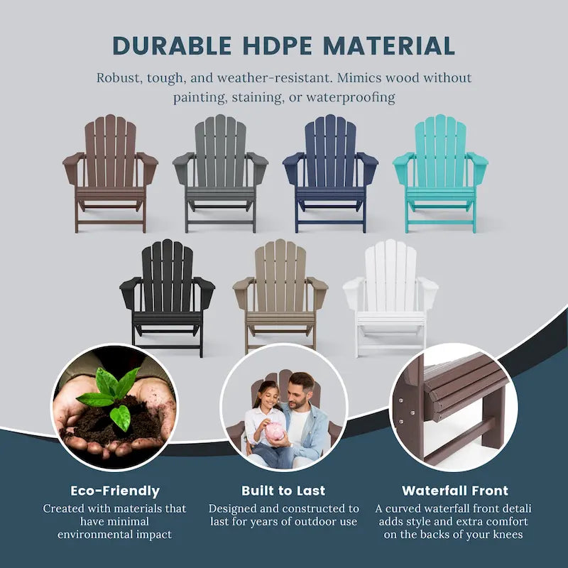 Poltrona Adirondack da esterno in polietilene con pouf Polytrends Aderson