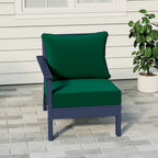 Polytrends Birchwood Sedia da Esterni da Patio con Bracciolo Sinistro, in HDPE, Resistente alle Intemperie, Blu Scuro, con Cuscini (1 Pezzo)