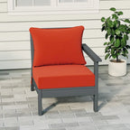 Polytrends Birchwood Sedia da Esterno a Braccio Destro con Cuscini, in HDPE, per Tutte le Stagioni, Colore Grigio (1 Pezzo)