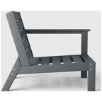 Polytrends Birchwood Sedia da Esterno a Braccio Destro con Cuscini, in HDPE, per Tutte le Stagioni, Colore Grigio (1 Pezzo)