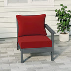 Polytrends Birchwood Sedia da Esterno a Braccio Destro con Cuscini, in HDPE, per Tutte le Stagioni, Colore Grigio (1 Pezzo)