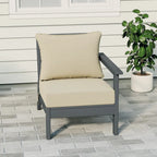 Polytrends Birchwood Sedia da Esterno a Braccio Destro con Cuscini, in HDPE, per Tutte le Stagioni, Colore Grigio (1 Pezzo)