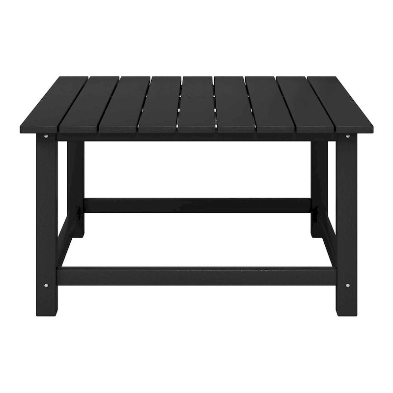 Set conversazione Polytrends Altura da esterno a 5 pezzi, con sedie Adirondack e tavolino da caffè quadrato