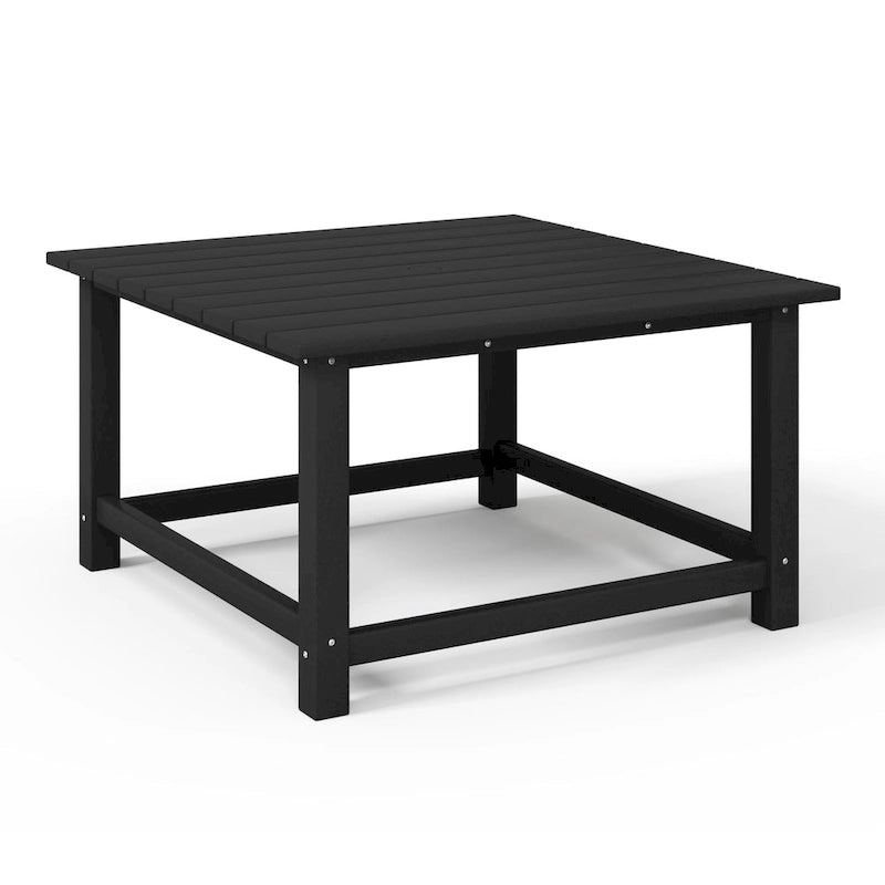 Set conversazione Polytrends Altura da esterno a 5 pezzi, con sedie Adirondack e tavolino da caffè quadrato