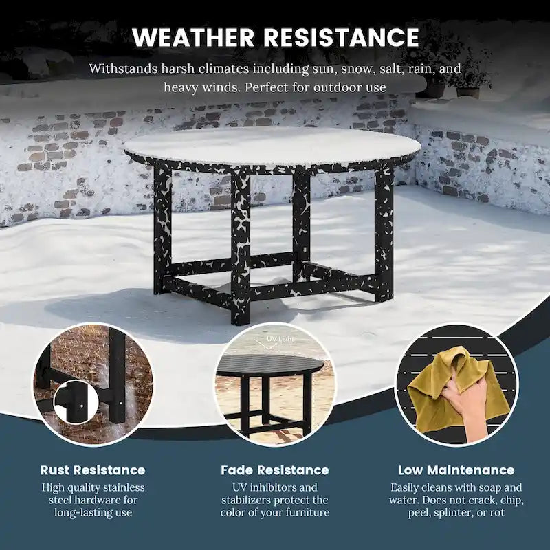 Set conversazione Polytrends Altura da esterno a 5 pezzi, con sedie Adirondack e tavolino da caffè quadrato