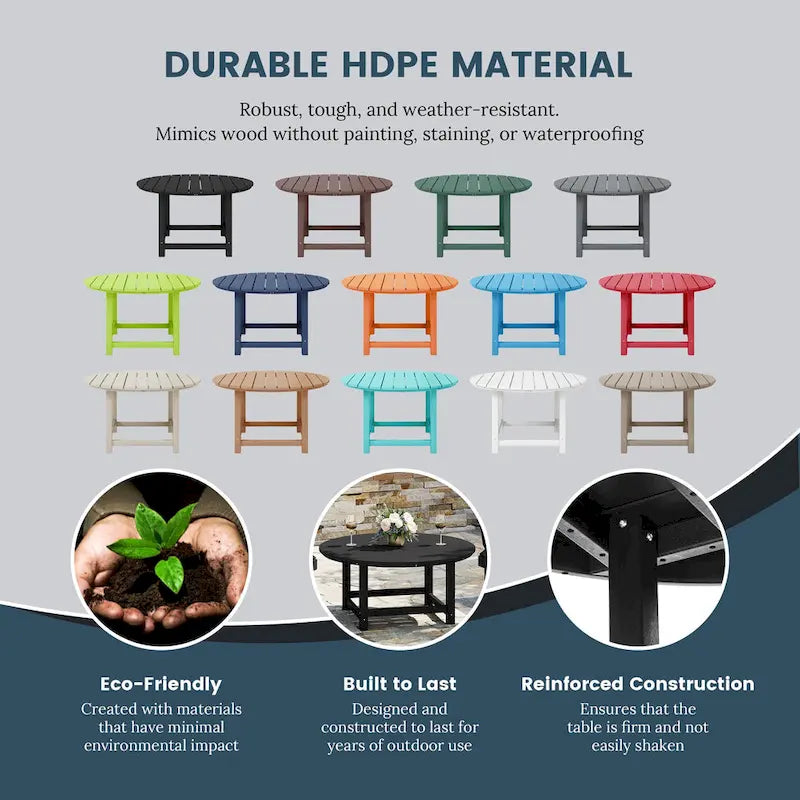 Set conversazione Polytrends Altura da esterno a 5 pezzi, con sedie Adirondack e tavolino da caffè quadrato