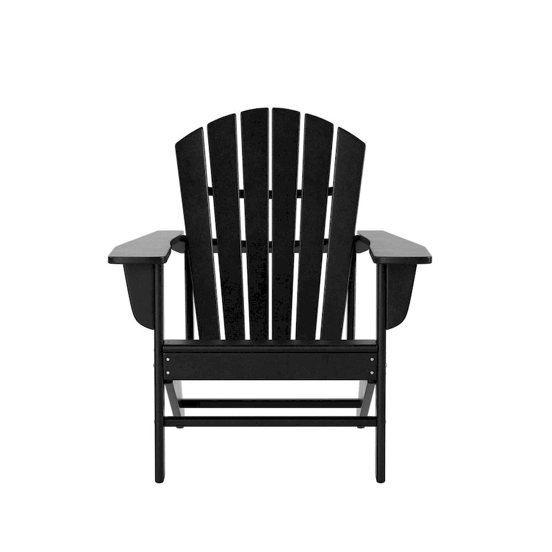 Set conversazione Polytrends Altura da esterno a 5 pezzi, con sedie Adirondack e tavolino da caffè quadrato