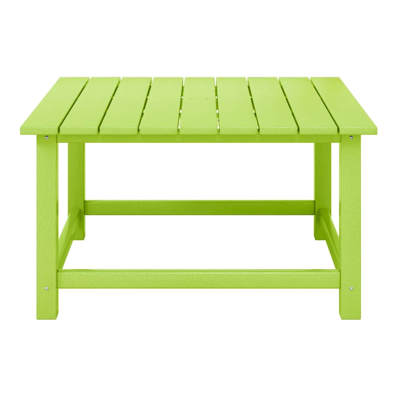 Set conversazione Polytrends Altura da esterno a 5 pezzi, con sedie Adirondack e tavolino da caffè quadrato