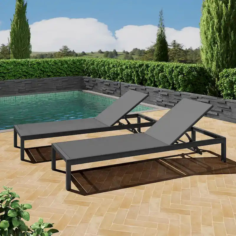 Cape Coral Kd Chaise Lounge Blk(Mp2)( Set Of 2 )