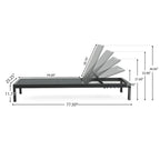 Chaise longue Cape Coral Kd Nera (Mp2) (set da 2)