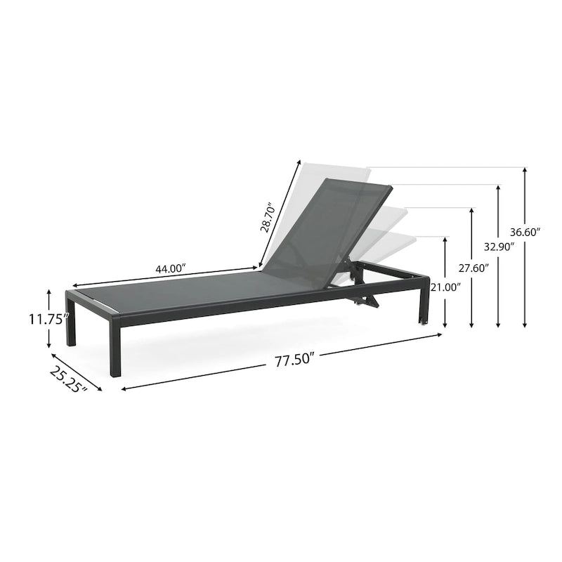 Chaise longue Cape Coral Kd Nera (Mp2) (set da 2)