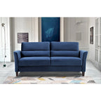 Set da salotto di 2 pezzi in stile moderno di metà secolo con braccioli inclinati, divanetto e divano