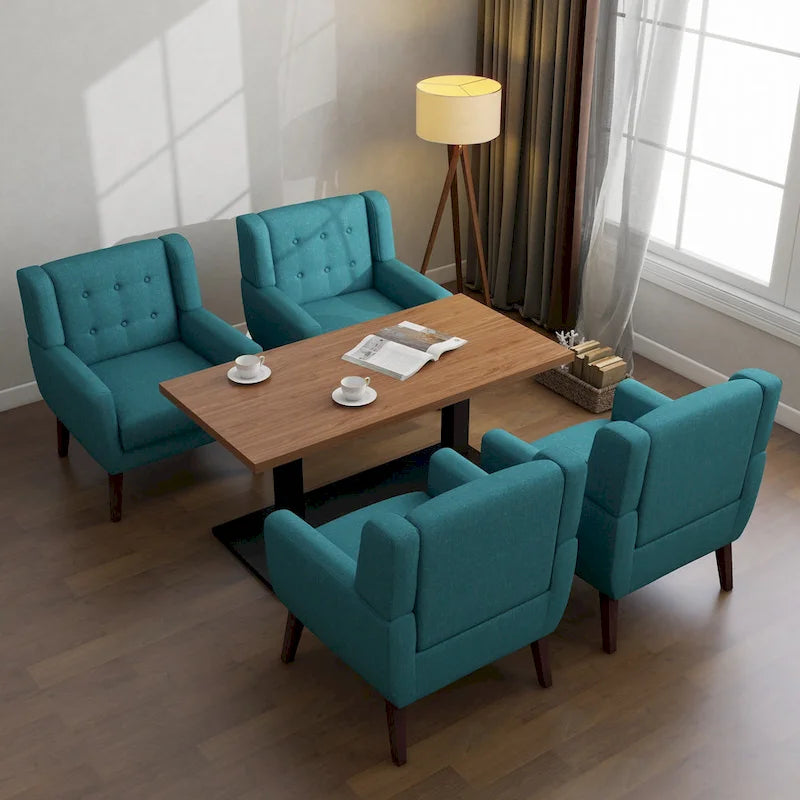 Set di 4 Poltroncine in Cotone per Soggiorno