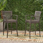Sgabelli da bar in rattan PE per esterni (set da 2)
