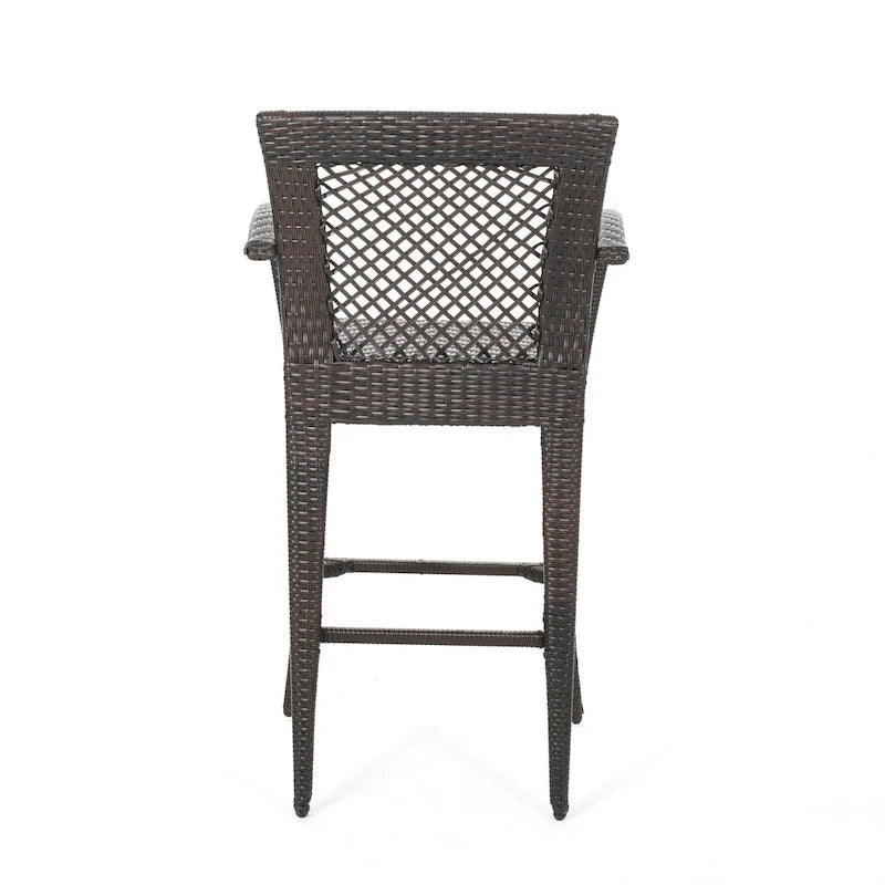 Sgabelli da bar in rattan PE per esterni (set da 2)