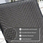 Chaise longue da esterno in vimini PE - Set di 2 sedie a sdraio reclinabili da giardino