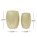 Christopher Knight Home Set di 2 tavolini rotondi in metallo con struttura cava - 16,5 L x 16,5 P x 20,75 H