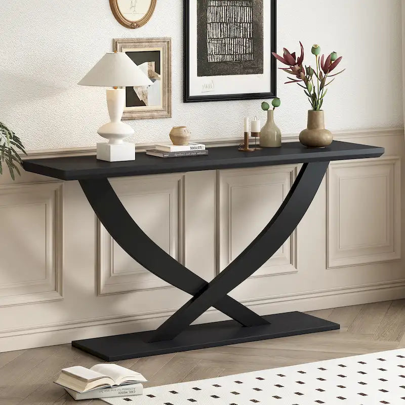 Christopher Knight Home - Tavolo Consolle Moderno Rustico Mirod con Design a Gambe Incrociate per Soggiorno e Camera da Letto