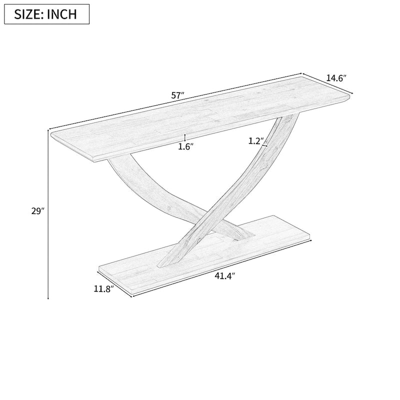 Christopher Knight Home - Tavolo Consolle Moderno Rustico Mirod con Design a Gambe Incrociate per Soggiorno e Camera da Letto