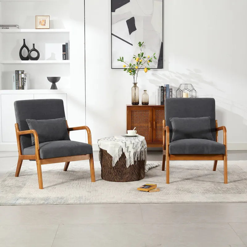 GDFStudio - Sedia d'accento Olivia imbottita in velluto con struttura in legno massello e cuscino confortevole