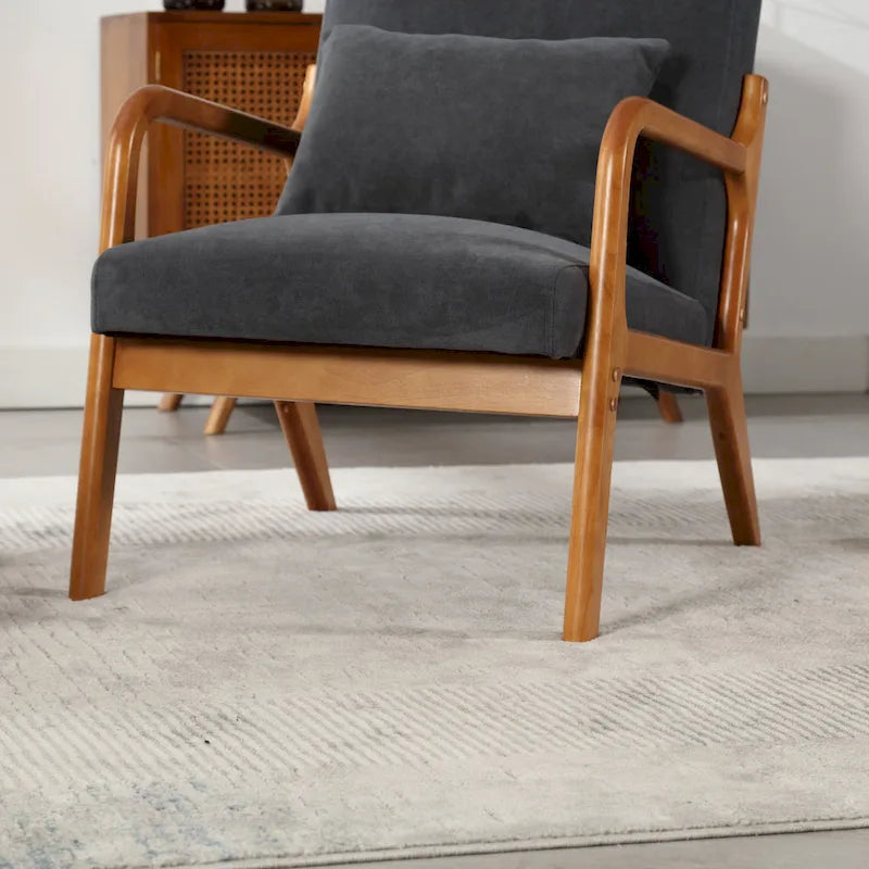 GDFStudio - Sedia d'accento Olivia imbottita in velluto con struttura in legno massello e cuscino confortevole