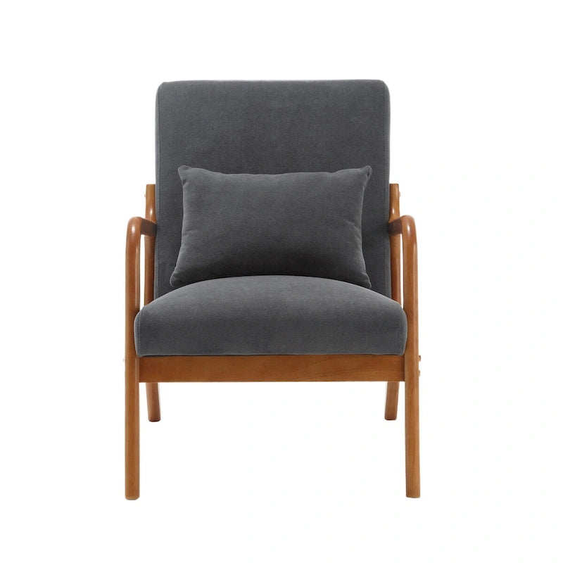 GDFStudio - Sedia d'accento Olivia imbottita in velluto con struttura in legno massello e cuscino confortevole